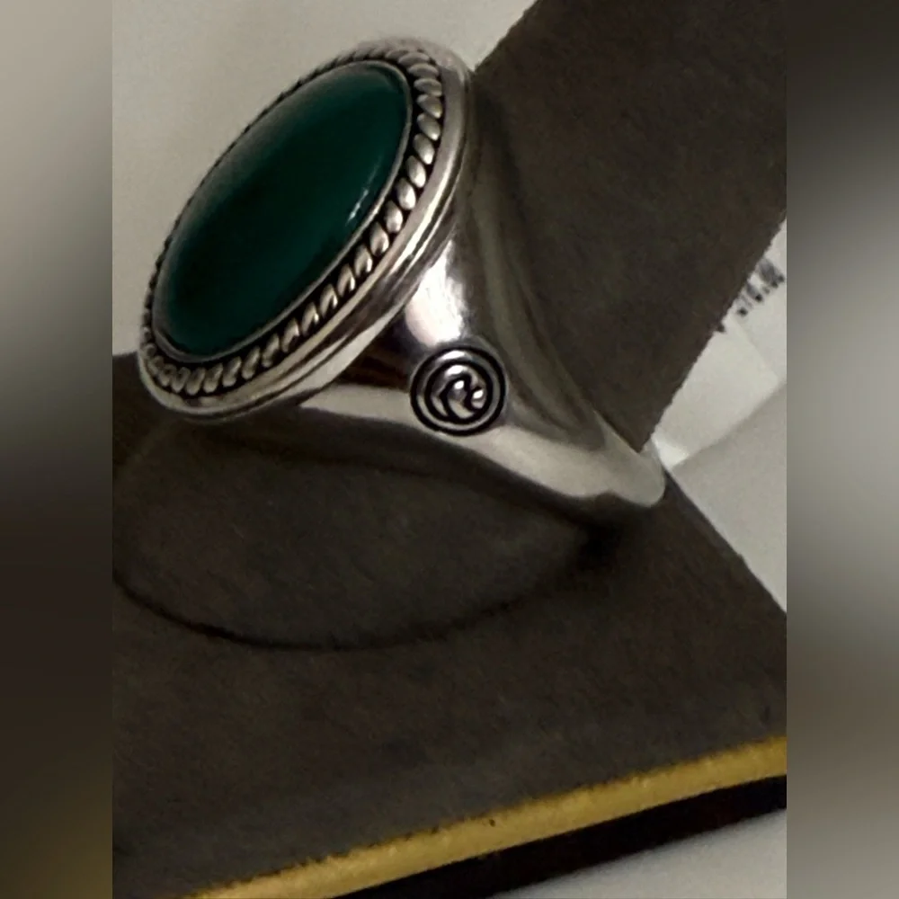 EFFY 925 STERLING SILVER ,GREEN ONYX RING SIZE 10